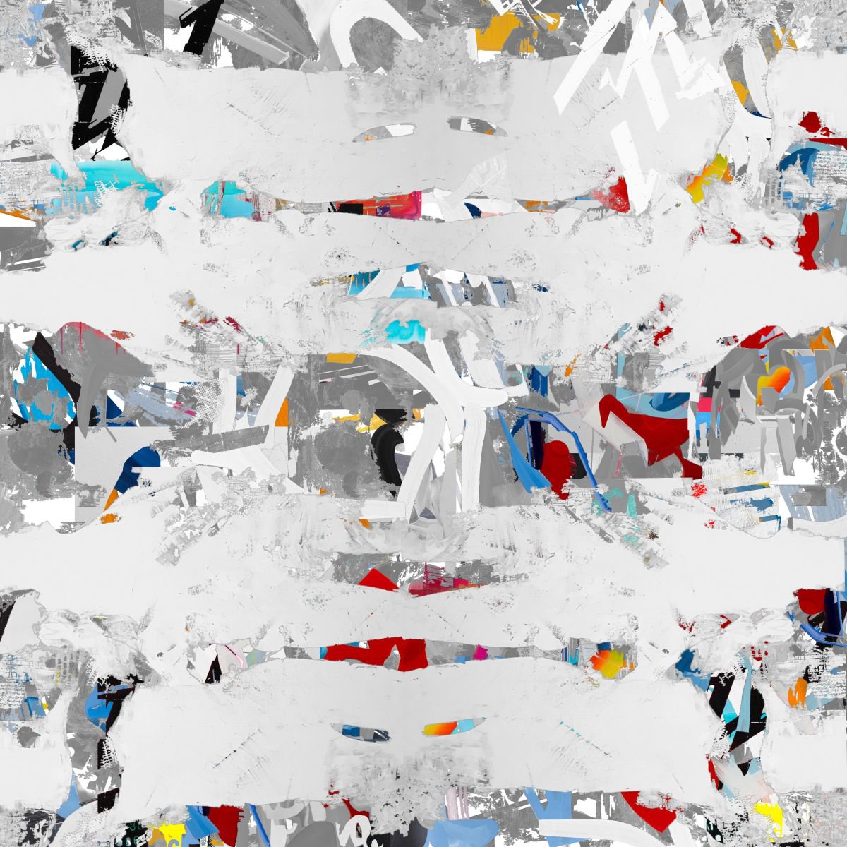 Abstract Collage By The Most Active, 20 X 20", No Time Like Now No 2, Original Artwork