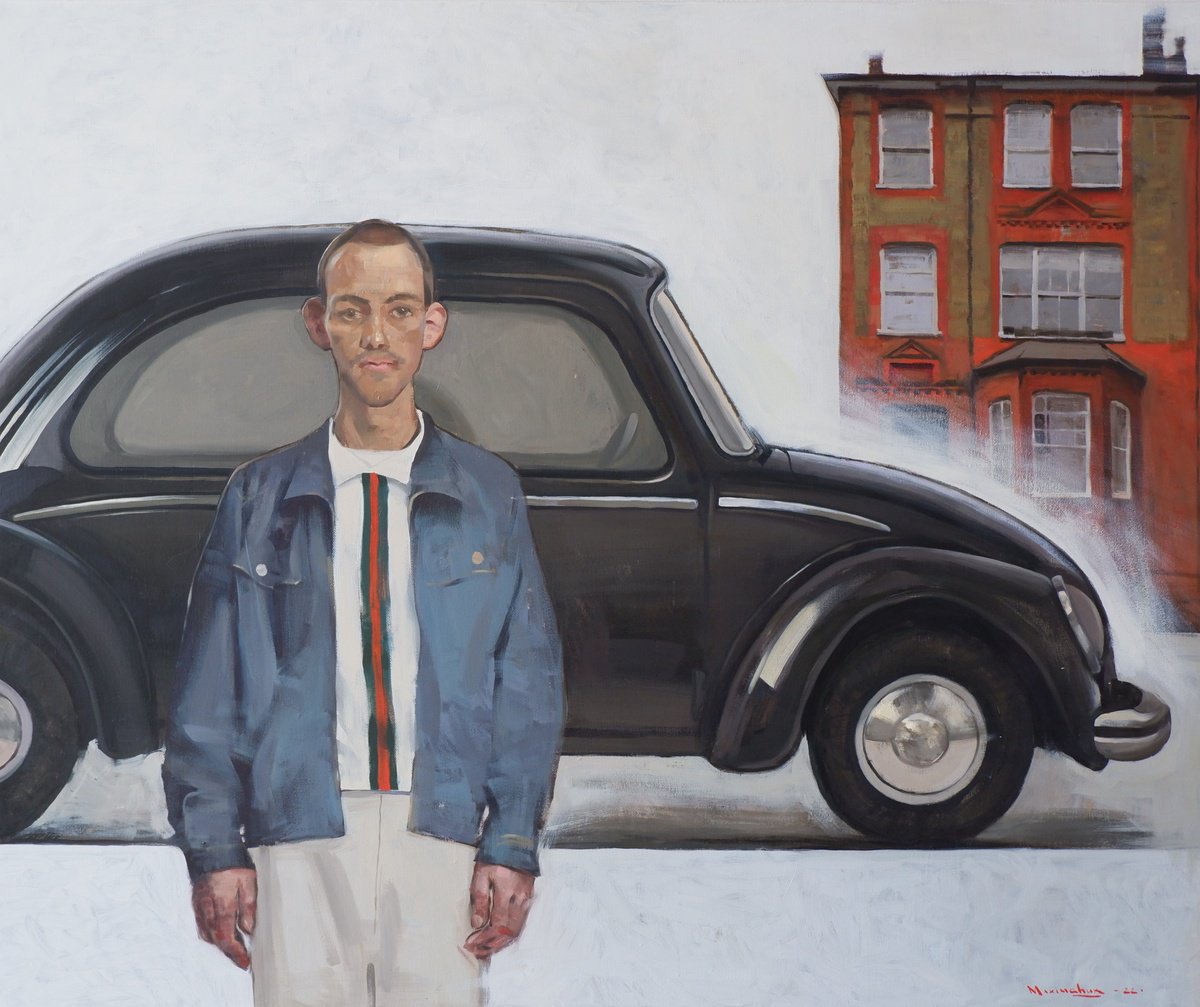 Impressionistic Portrait Oil Painting By Nikita Maksimchuk, 47 X 39", The Breath Of The Misty Island, Original Artwork