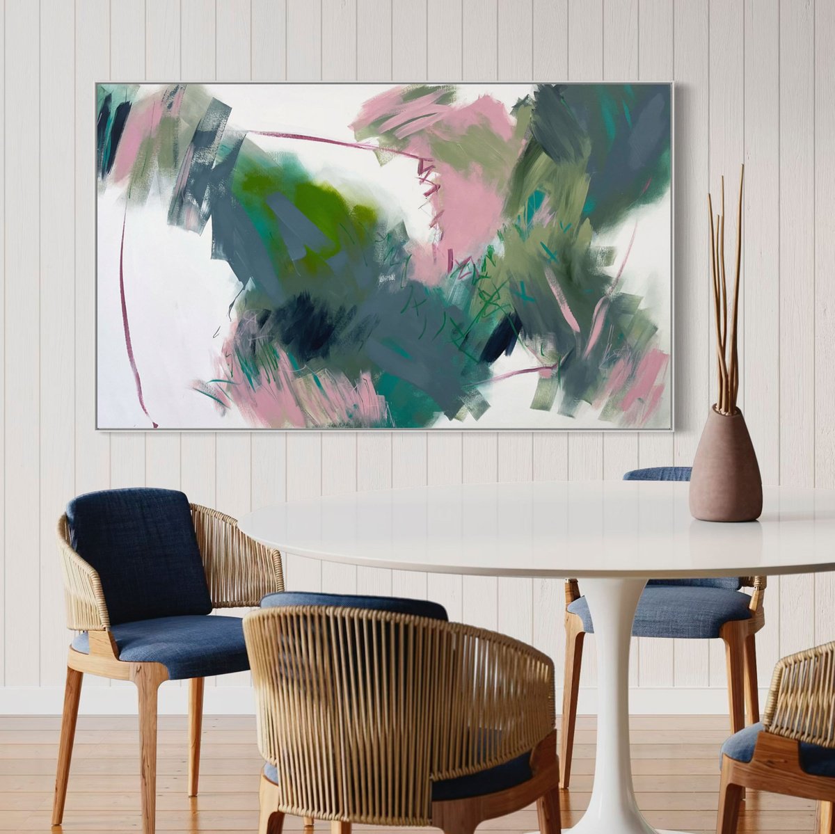 Expressive Abstract Acrylic Painting By Cheryl Harrison, 59 X 35, High Road, Original Artwork