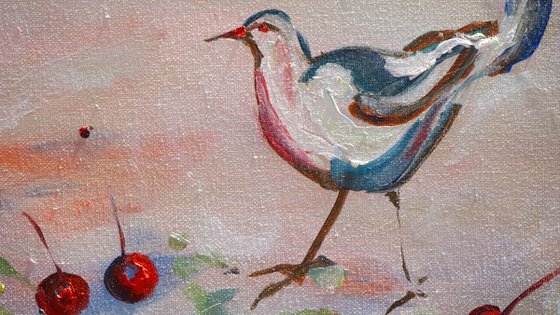 Bluebird with Cherries