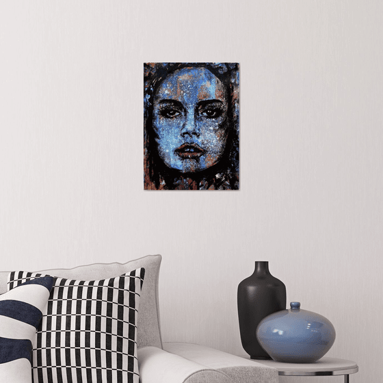 Sweet Perfume - Original Modern Portrait Art Painting on Deep Canvas Ready To Hang