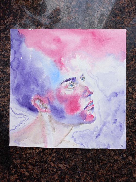 Abstract watercolor portrait 2022