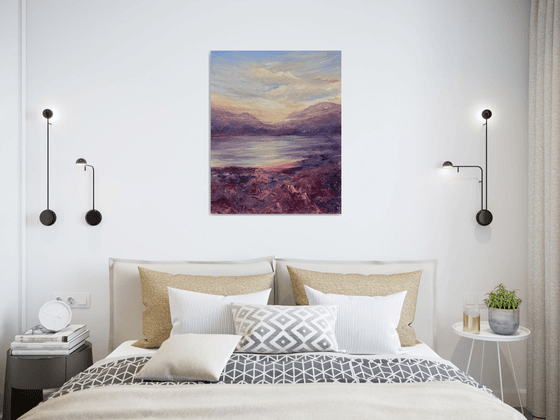evening — contemporary abstract romantic landscape with optimistic and positive energy