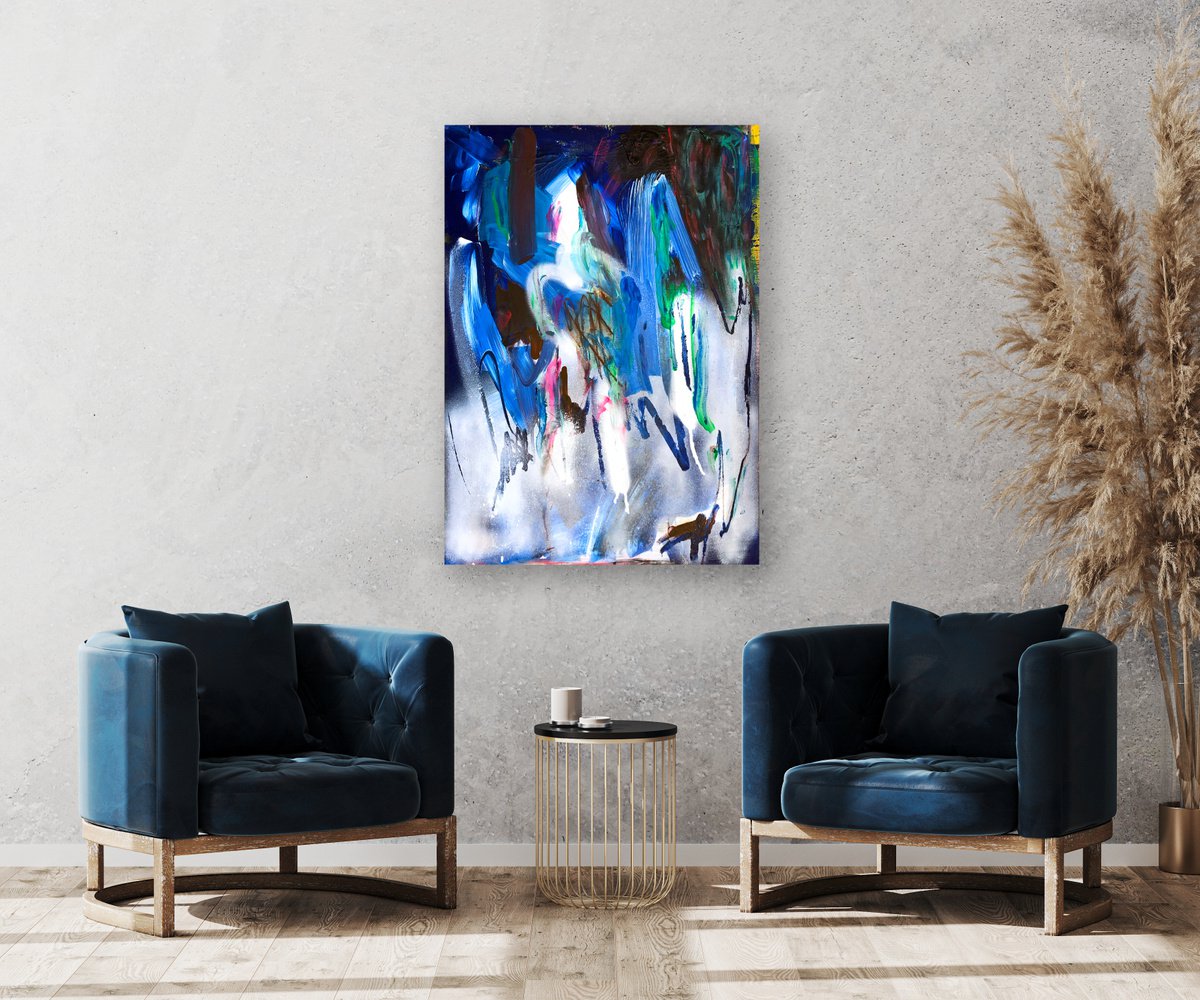 50x70 cm - Abstract painting. abstract expressionism. Abstract art 83. Abstraction. Colorf... by Makarova Abstract Art