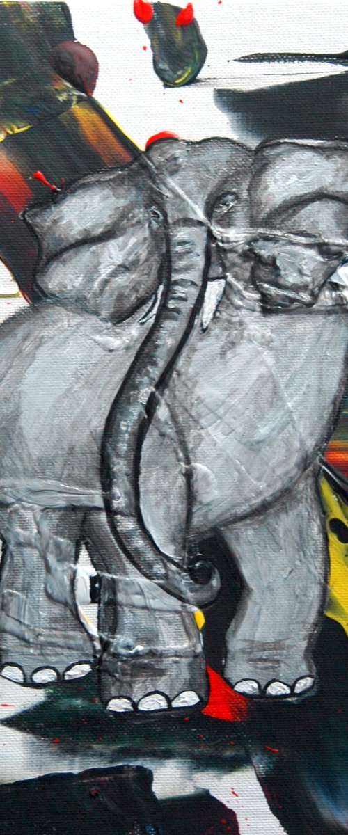 Abstract Elephant in motion 3 by CB.