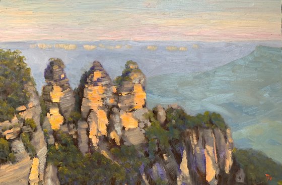 Blue mountains Sunset - three sisters