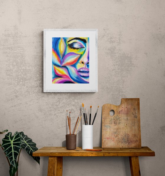 Mystic Bloom – Colorful Female Portrait