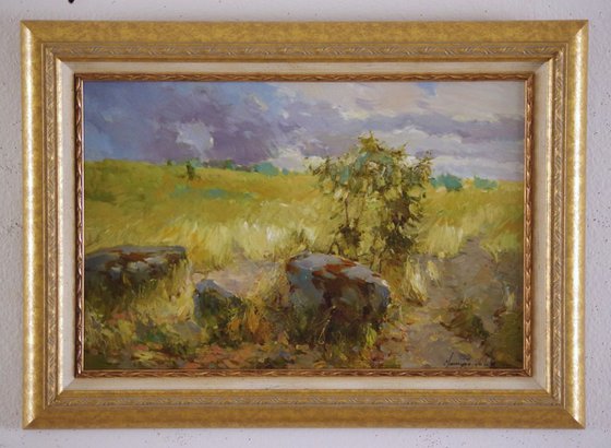 Landscape  Original oil painting  Handmade artwork Framed Ready to Hang One of a kind