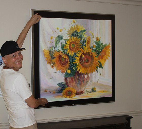 Sunflowers by the window