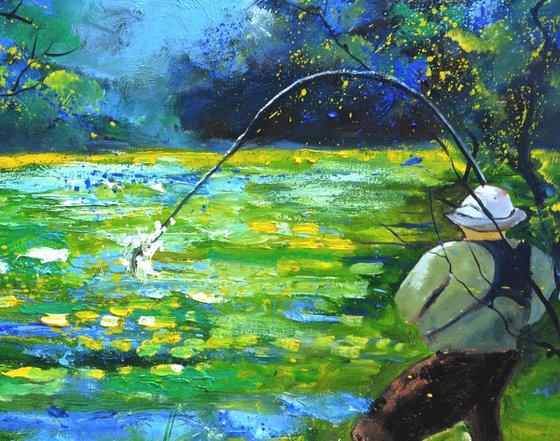 Catching a trout