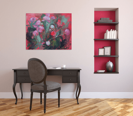 Peonies in red tones