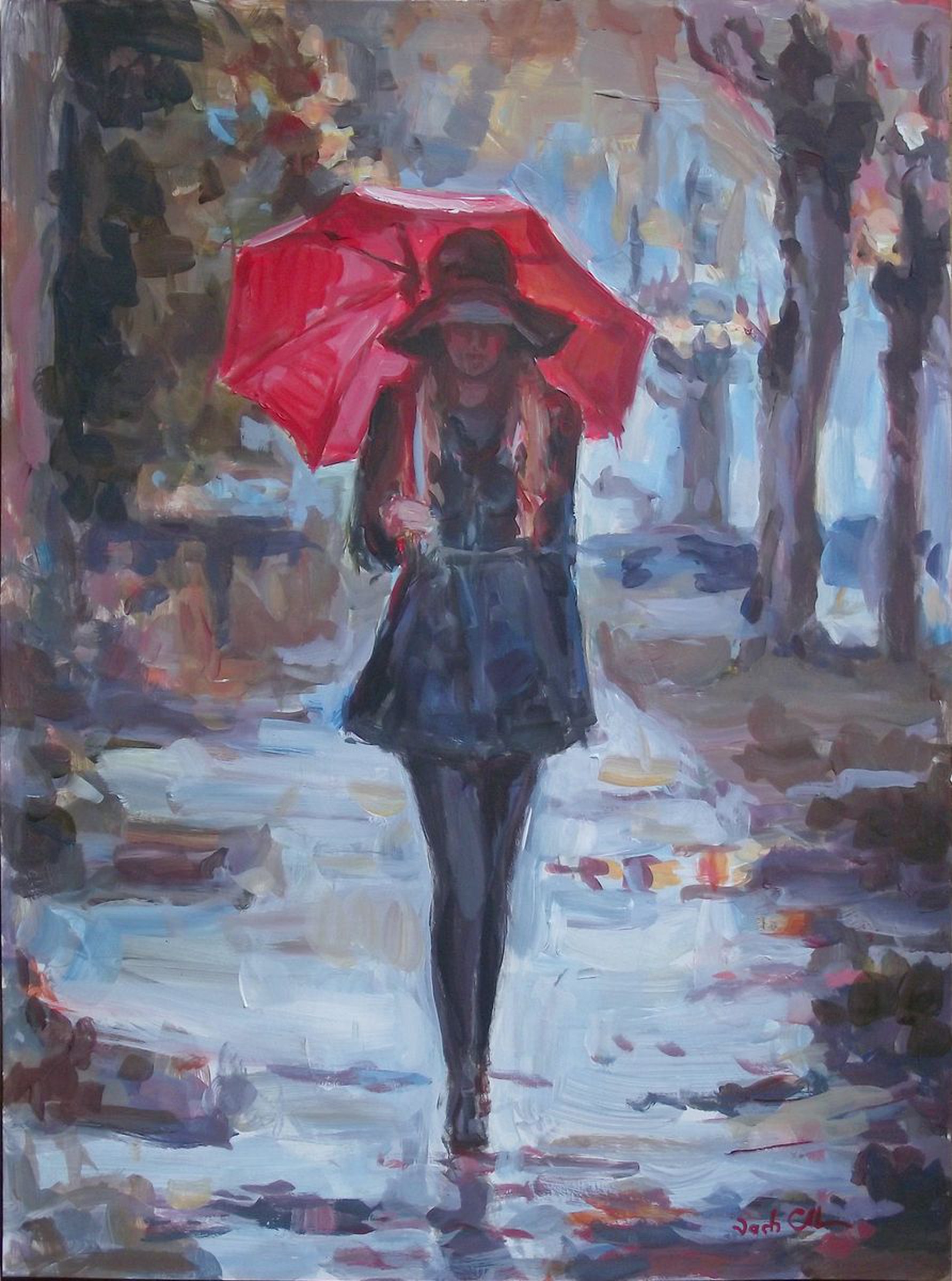 Lady With Umbrella By Vachagan Manukyan Artfinder
