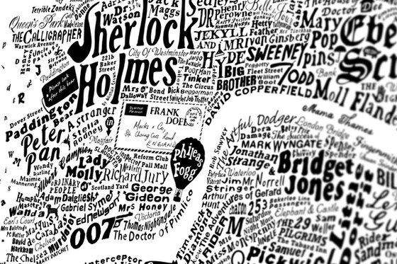 LITERARY CENTRAL LONDON MAP (White)