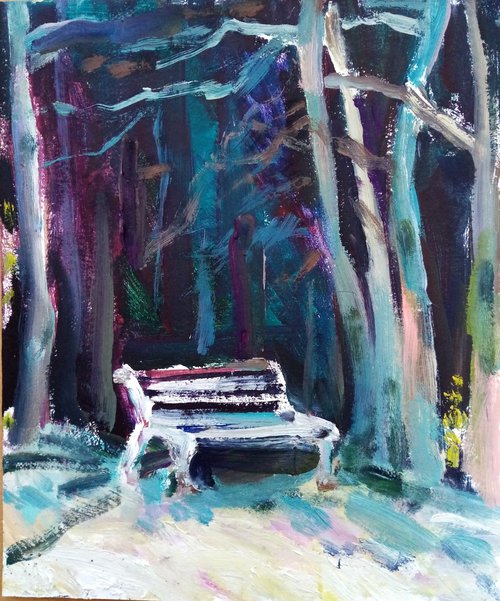 The night bench by Oxana Raduga