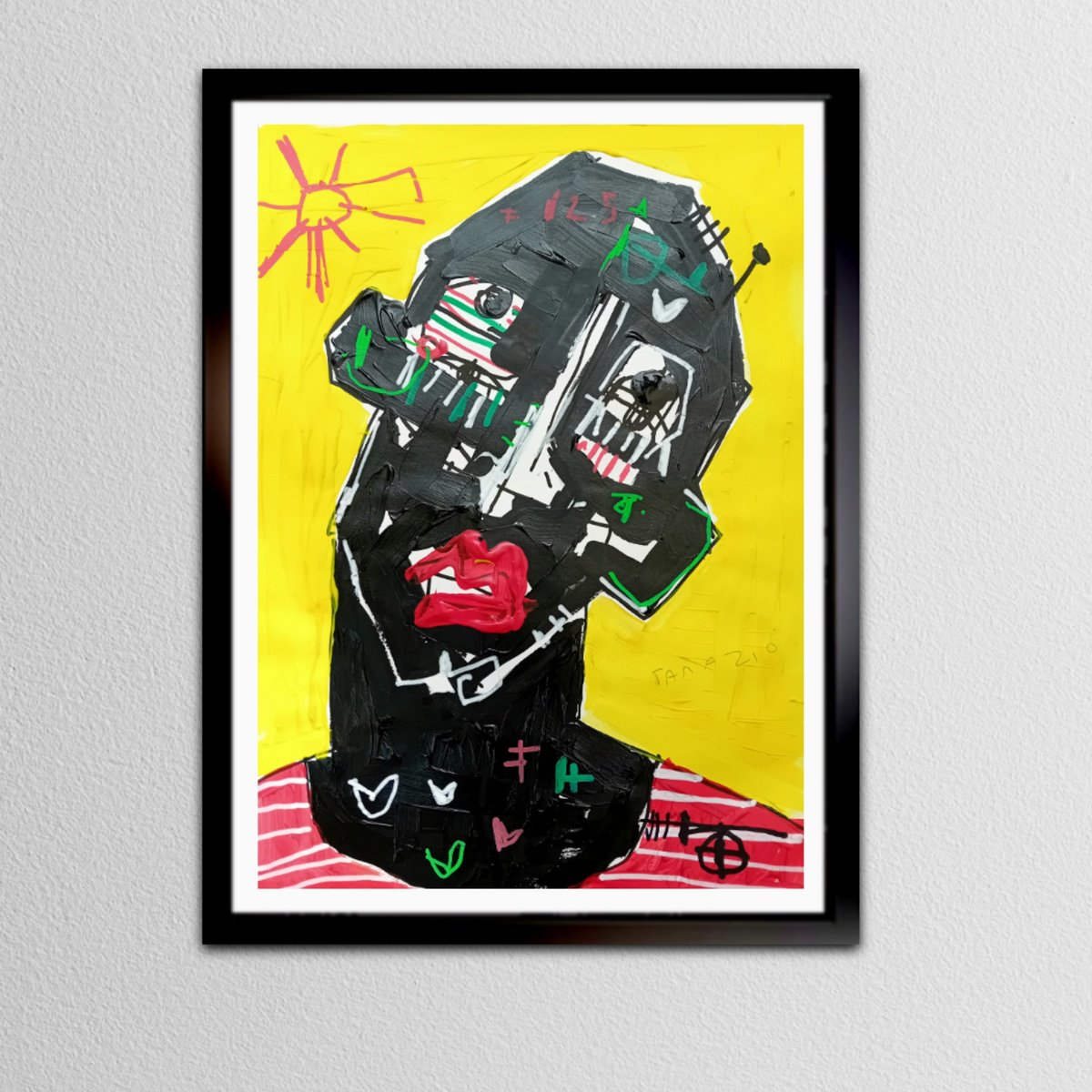 Abstract Portrait Acrylic Painting By Dimitris Pavlopoulos, 12 X 17, Anonimo # 37, Original Artwork