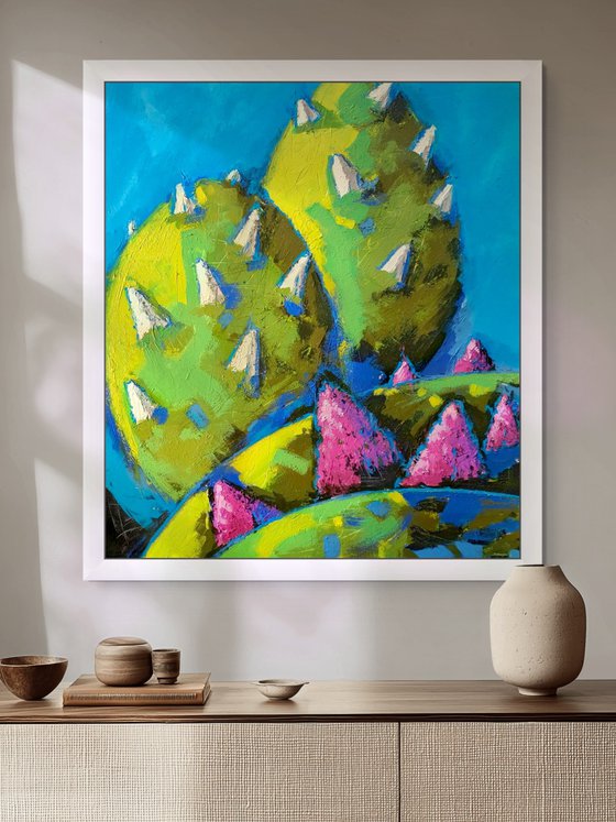 Abstract Green & Violet Rhythm