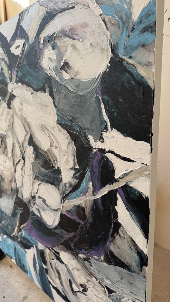 Blue Heart Bloom. Diptych