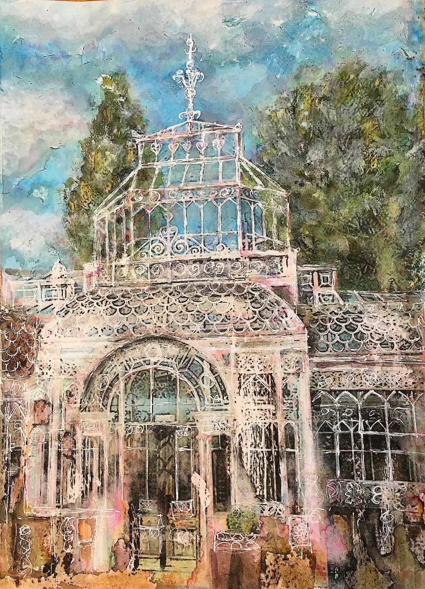 Expressive Painting , Horniman Conservatory Portrait By Suzsi Corio, 8 X 11, Artwork For Sale On Artfinder