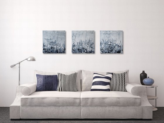 Winter Triptych (130 x 40 cm) (52 x 16 inches) 3 paintings in 1