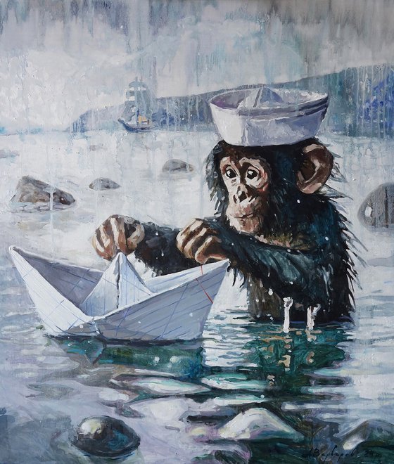 Portrait of little monkeys - Triptych