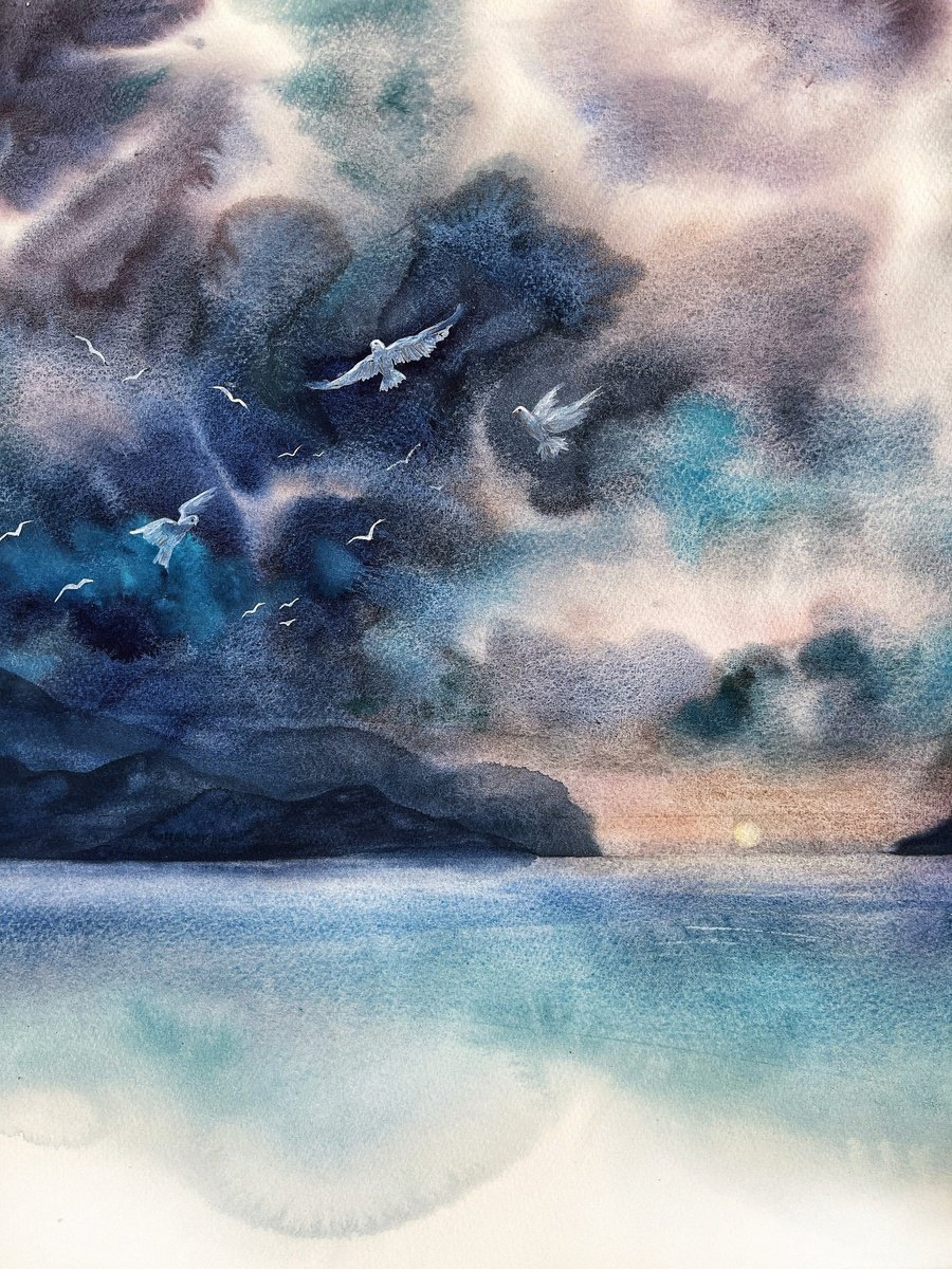 Impressionistic Watercolour , ?an You Hear The Birds? By Delnara El, 28 X 20, Artwork For Sale On Artfinder
