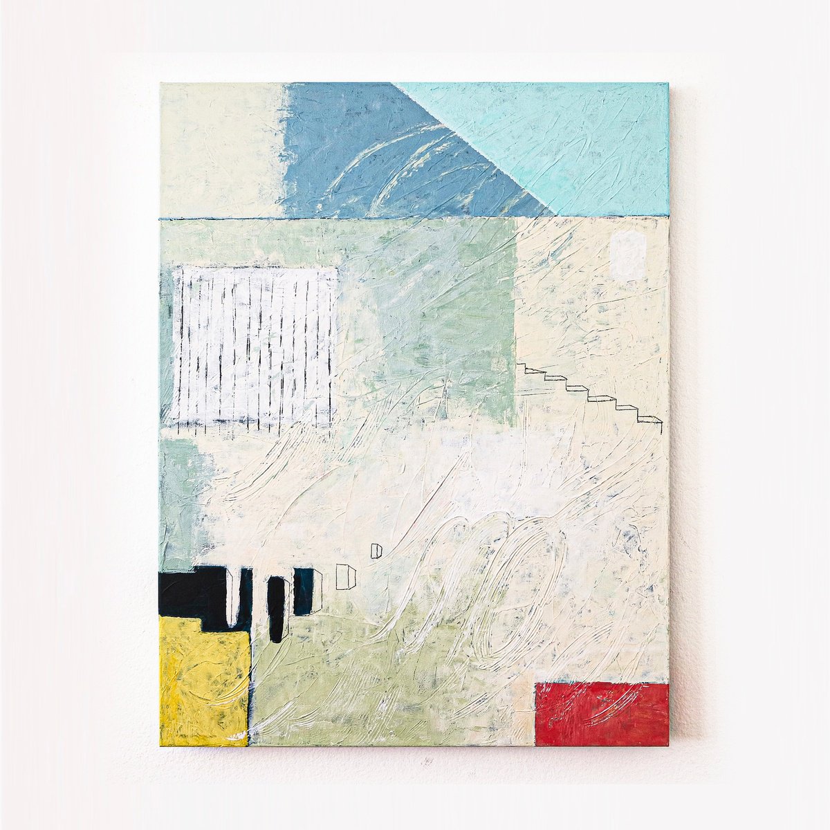 Abstract Acrylic Painting By Hyunah Kim, 24 X 32, Home, Original Artwork