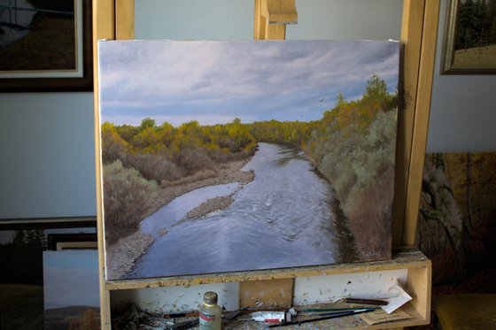 A View From the Old Bridge in Autumn