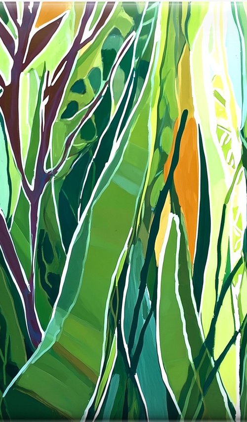Magic Greenery #4 green abstraction by V+V Kniazievi