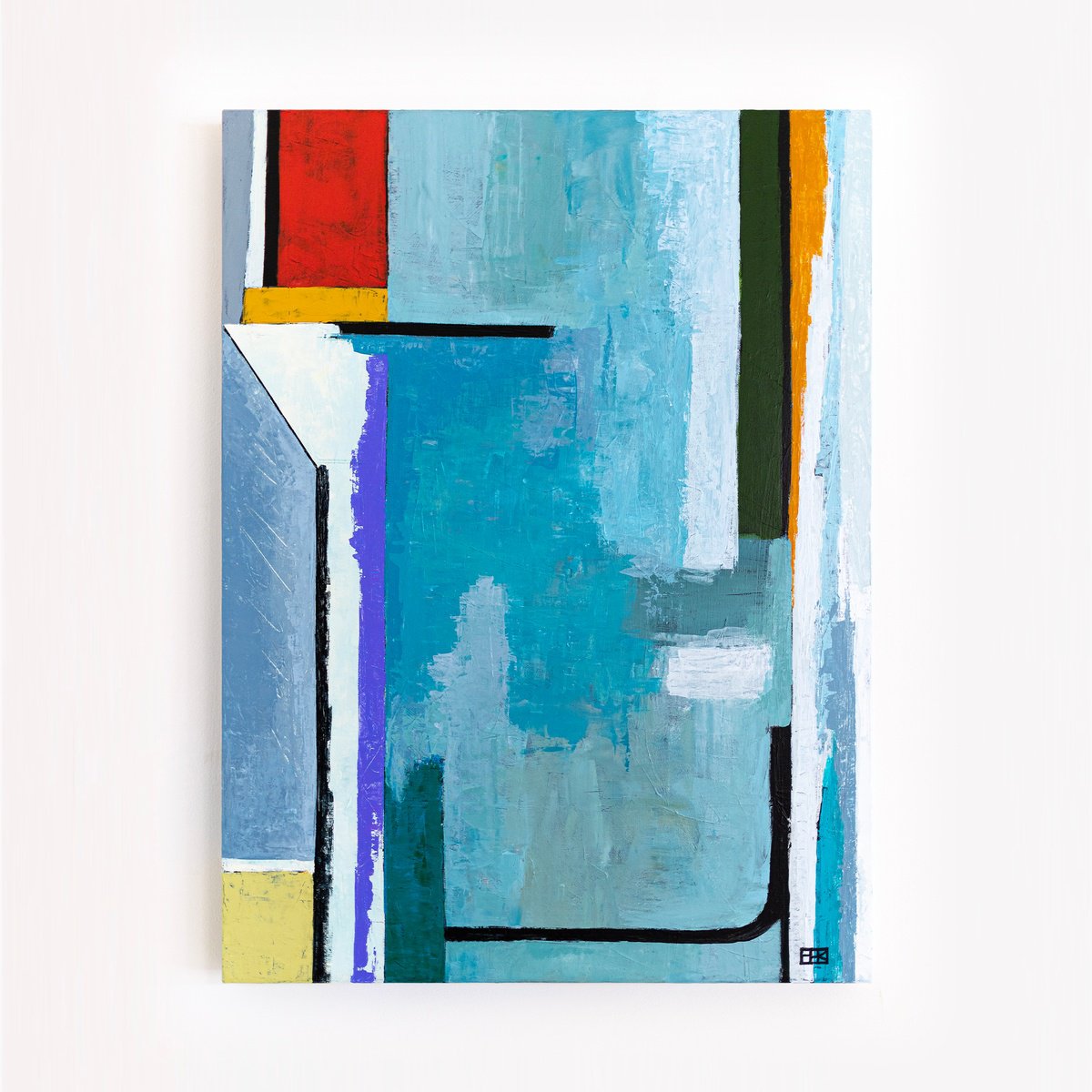 Abstract Acrylic Painting By Hyunah Kim, 24 X 32, Modern Somber, Original Artwork