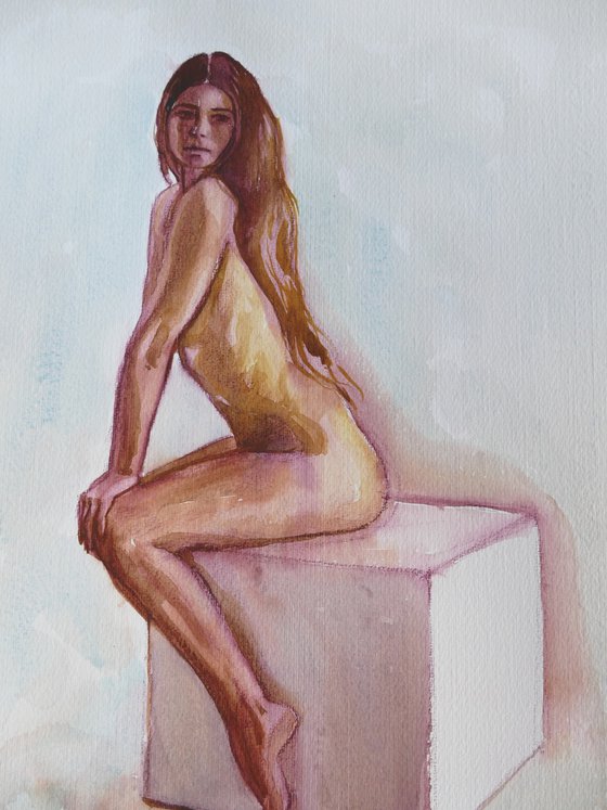 Seated female nude