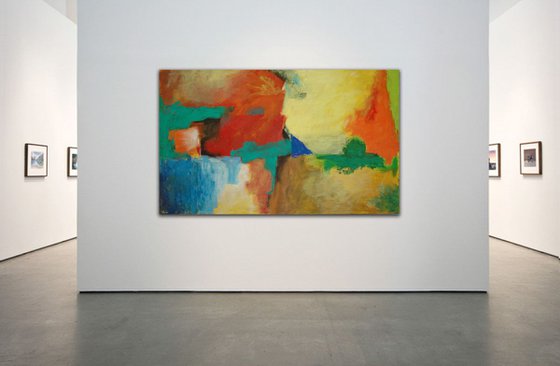 "Game Of Colors III". XXLarge acrylic abstract. 170 x 100 cm.