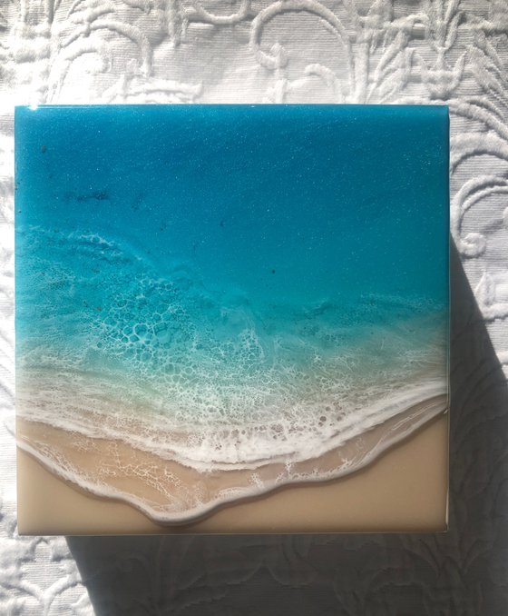 White Sand Beach - Serenity - Seascape Painting Gift idea
