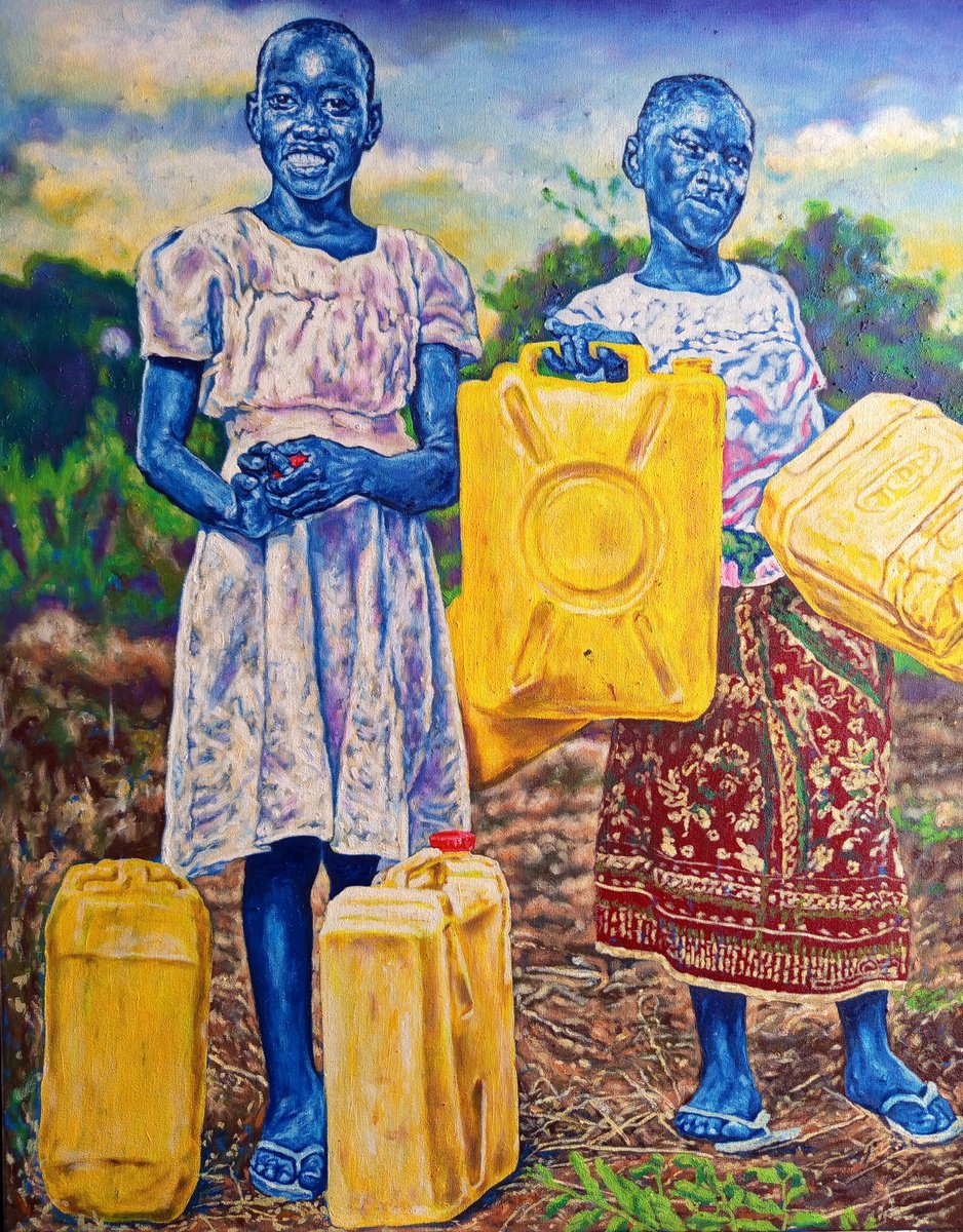 Impressionistic Portrait Oil Painting By Clement Mohale, 31 X 39, Seeking The Source Iii, Original Artwork