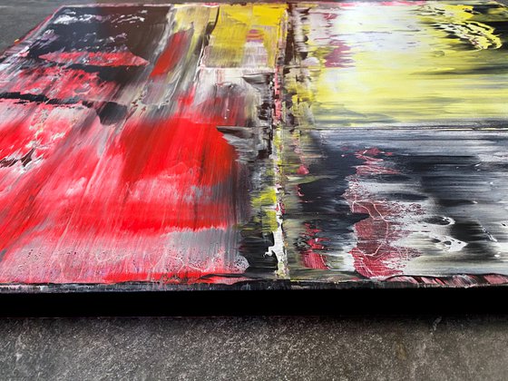 "Bridging The Gap" - Save As A Series - Original PMS Large Abstract Triptych Acrylic Paintings On Hand Stretched and Gallery Wrap Canvas - 86" x 36"