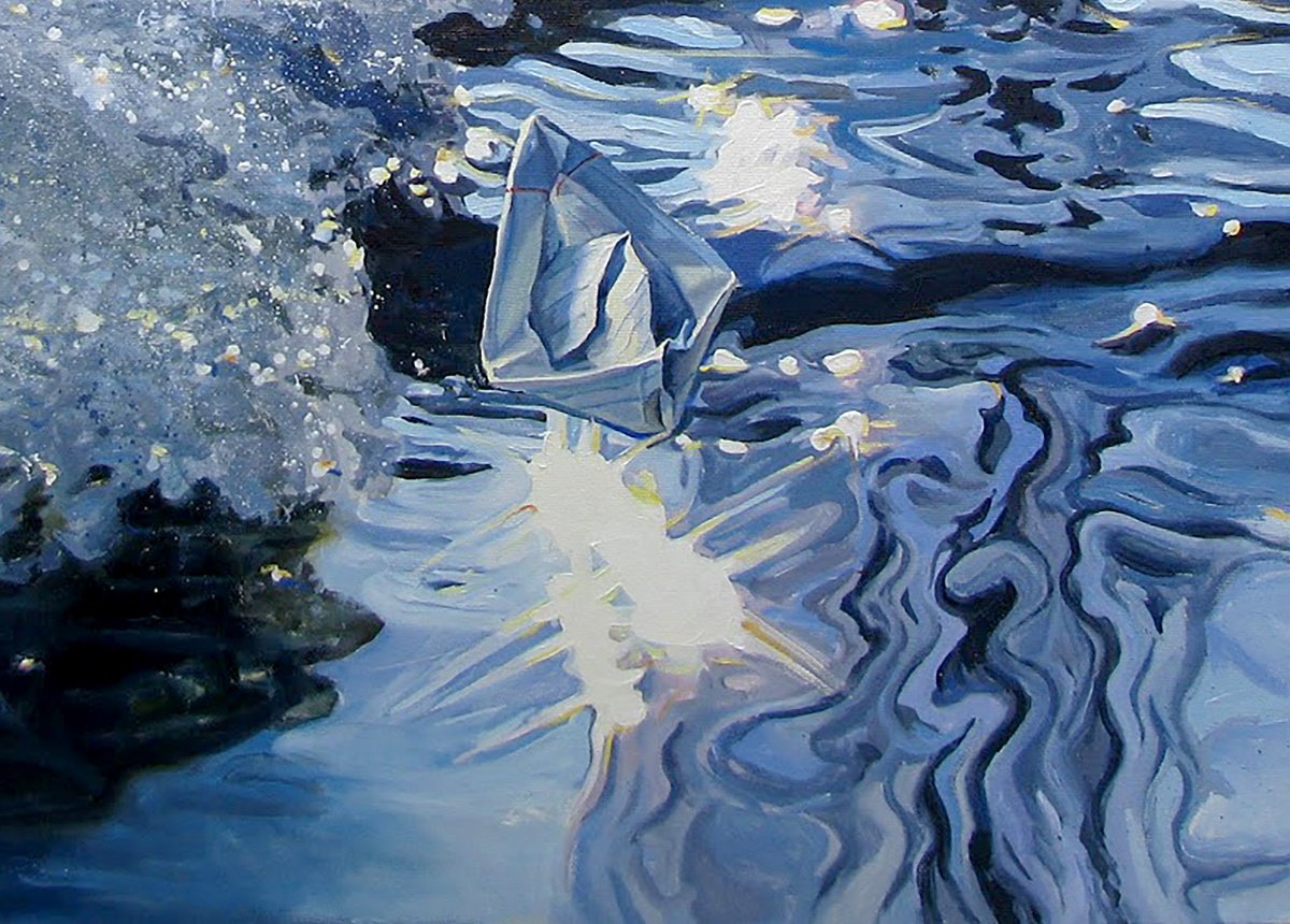 Photorealistic Cityscapes Giclee Print By Anatolii Varvarov, 28 X 20, Rafting, Original Artwork