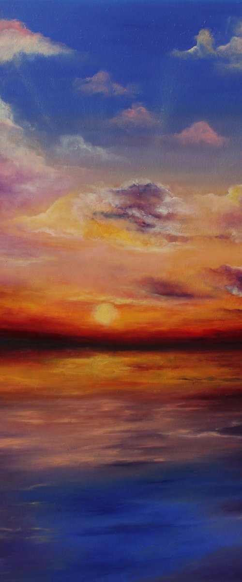 Autumn lake, 50x70cm by Anastasiia Novitskaya