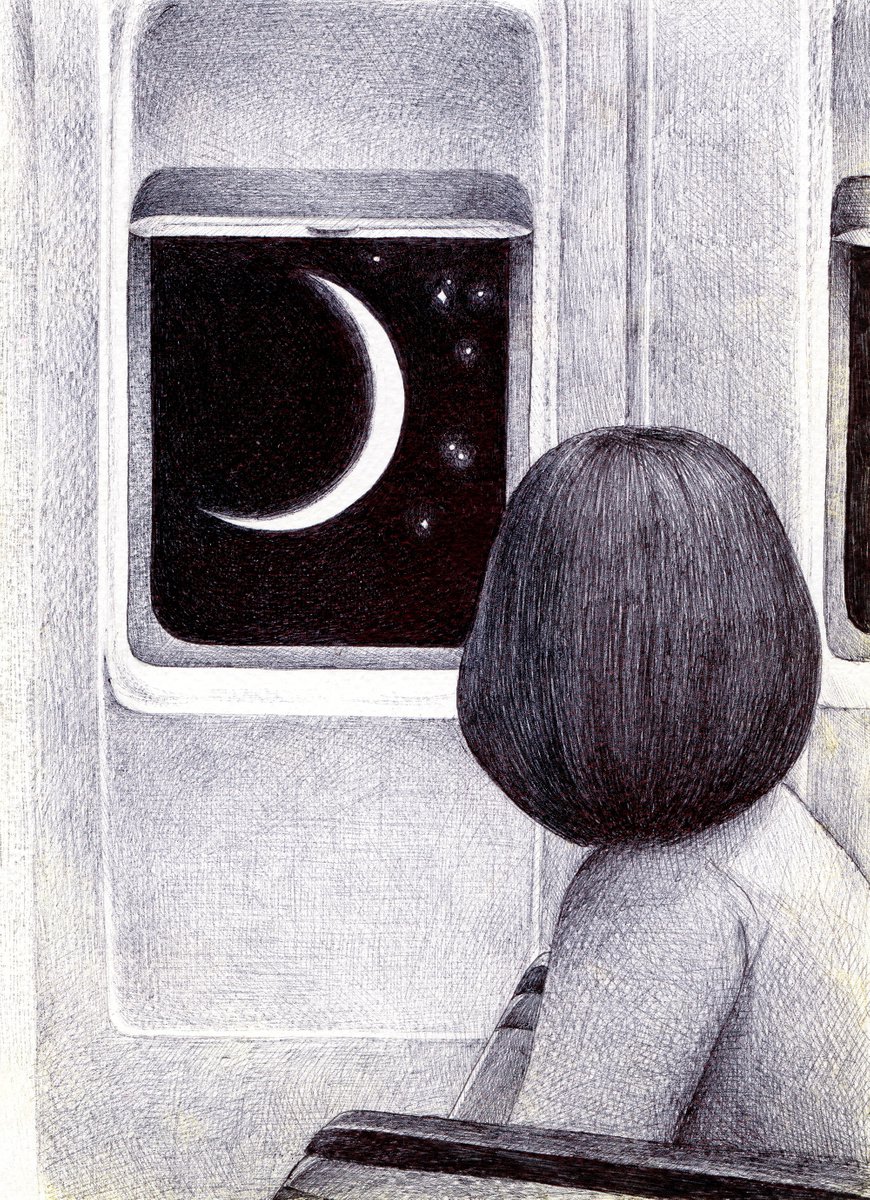 Urban And Pop Ink Drawing , Flying Through The Stars By Andromachi Giannopoulou, 6 X 9, Artwork For Sale On Artfinder