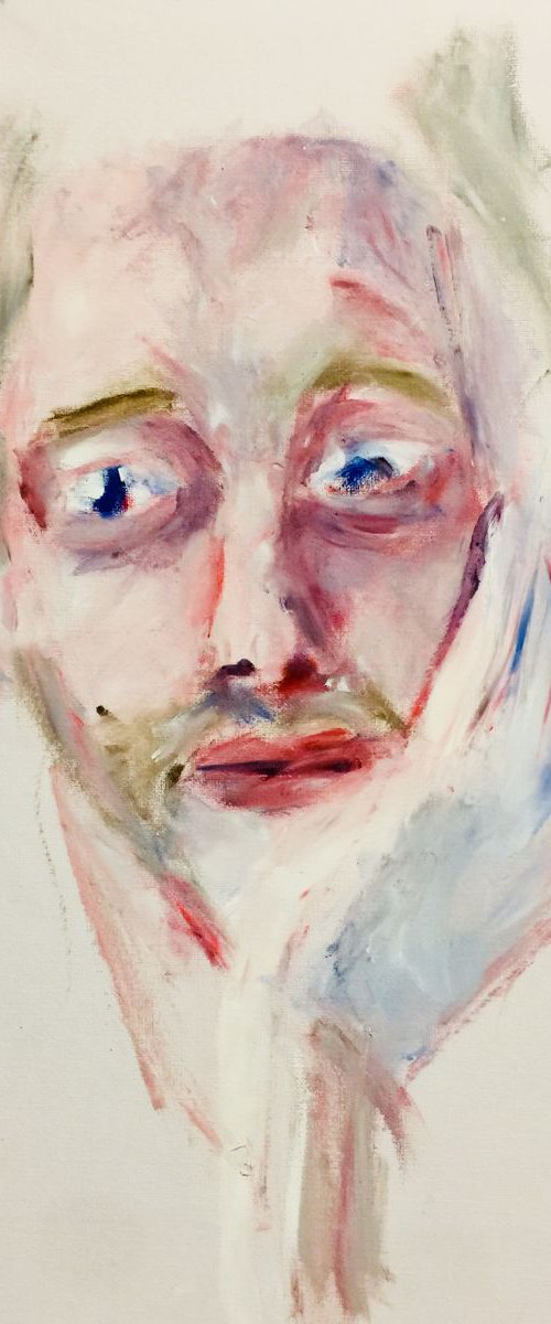 Face Study 2 Oil On Paper 11.7x16.5 A3 by Ryan  Louder