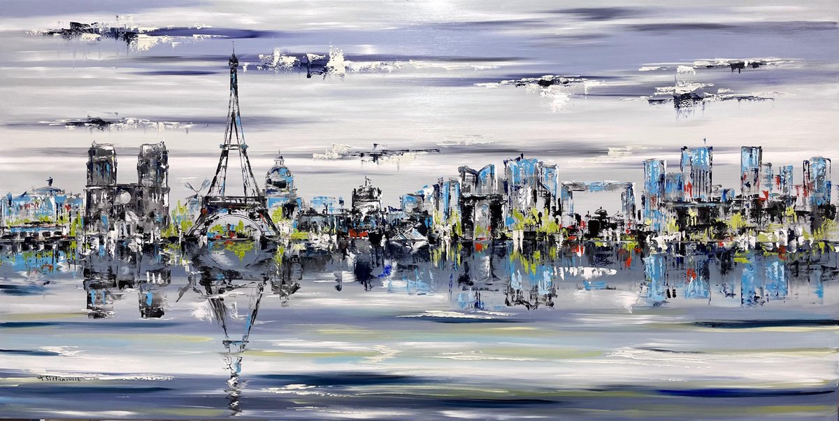 Paris abstract, 140 x 70 cm by Tanya Stefanovich
