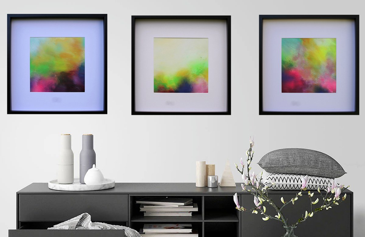 Framed Triptych Serata by Susan Wooler