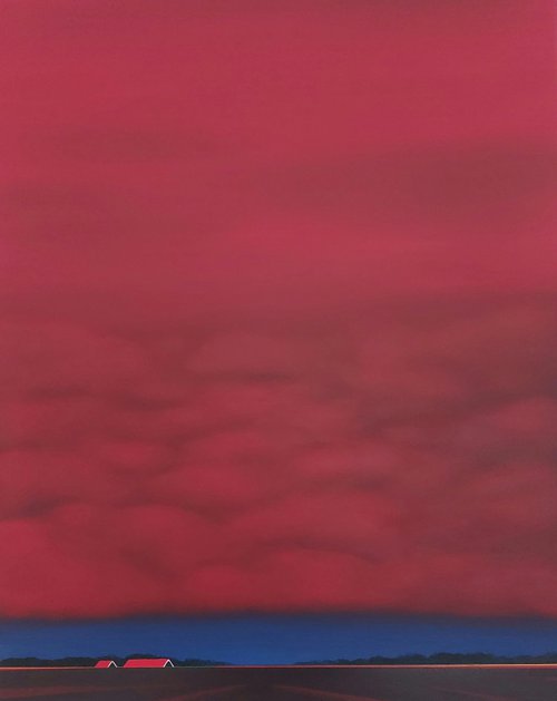 Red Evening Sky (February) by Nelly van Nieuwenhuijzen