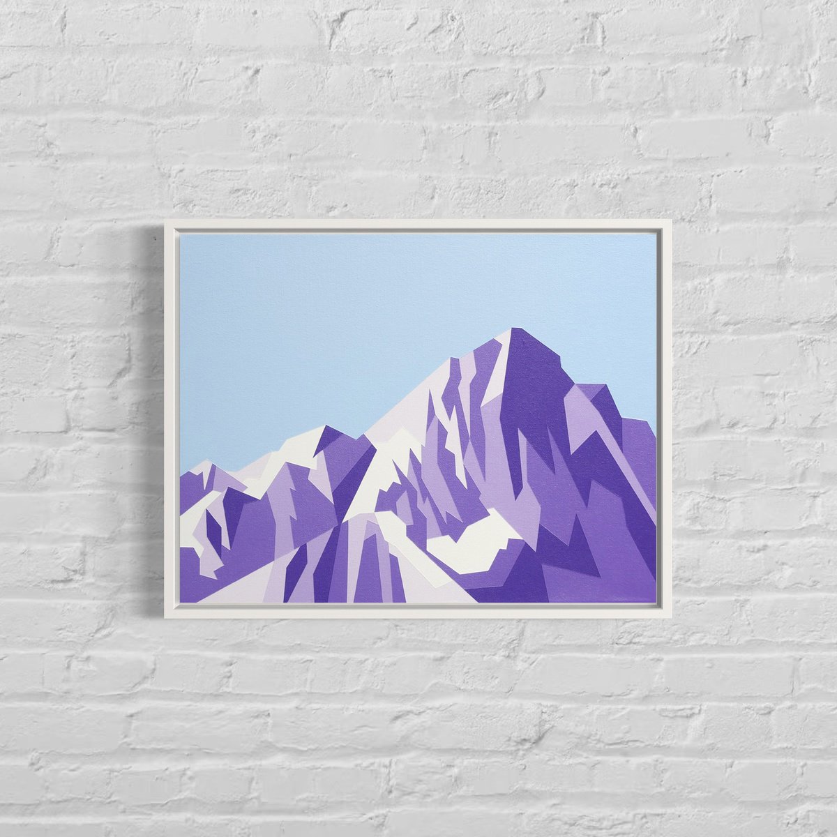 Geometric Landscape Acrylic Painting By Zoe Hattersley, 18 X 14", Finesteraarhorn, Original Artwork