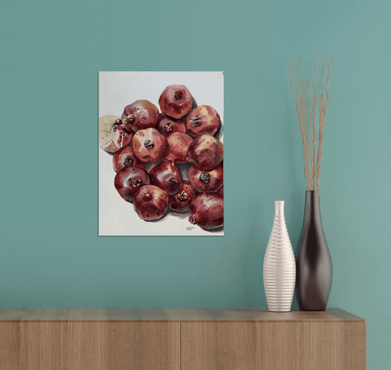 Pomegranates. Fruit Market