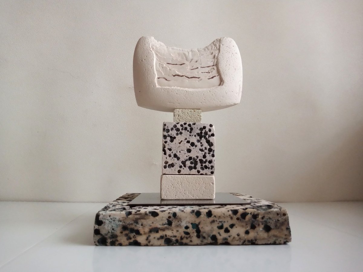 Botanical Clay Sculpture By Rossitza Trendafilova, 6 X 8", "Lotus", Original Artwork