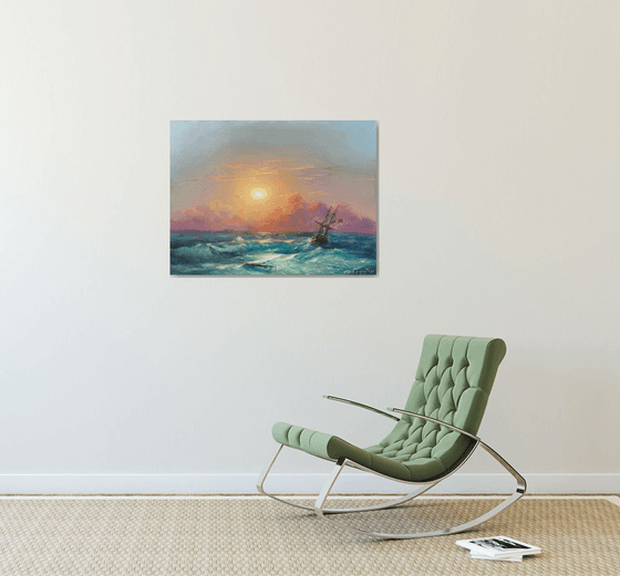 Sunset Over Turbulent Waters