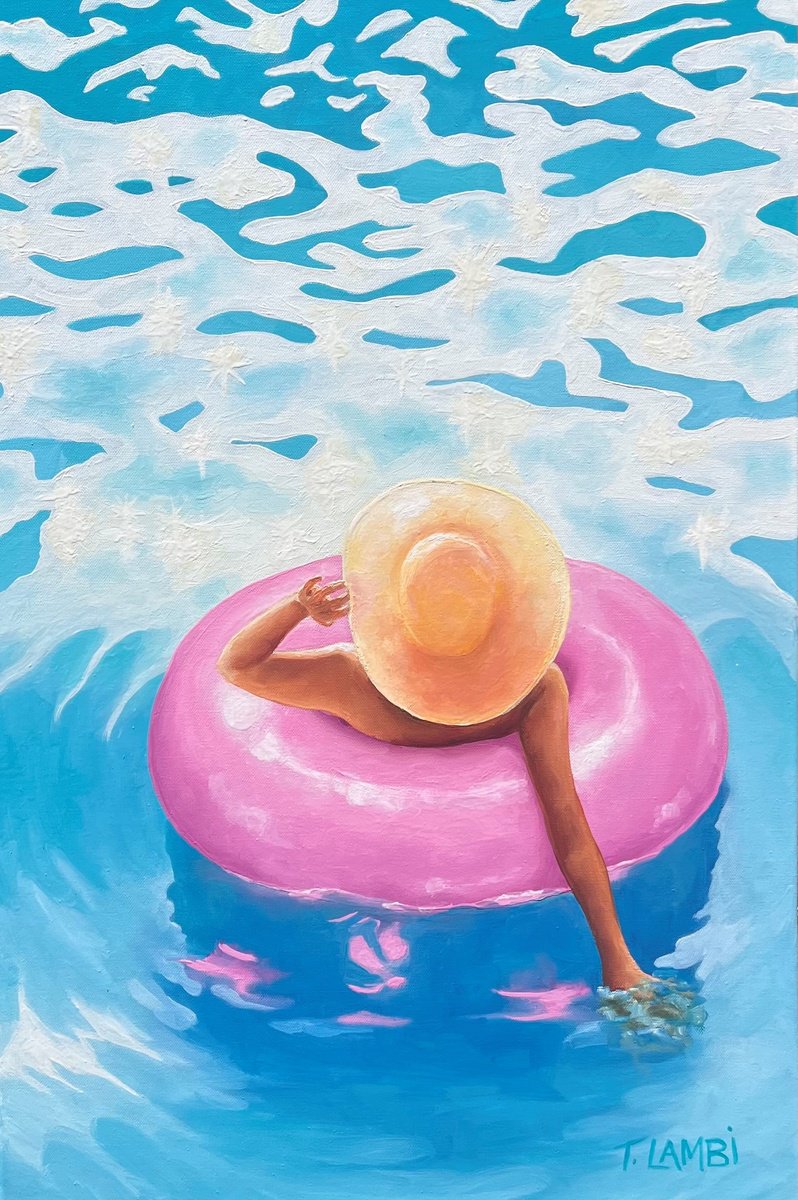 Photorealistic Landscape Oil Painting By Trisha Lambi, 20 X 30", Cotton Candy Dreams, Original Artwork