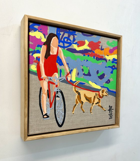 Lady in Red - Lane Ride 33.5cm x 33.5cm