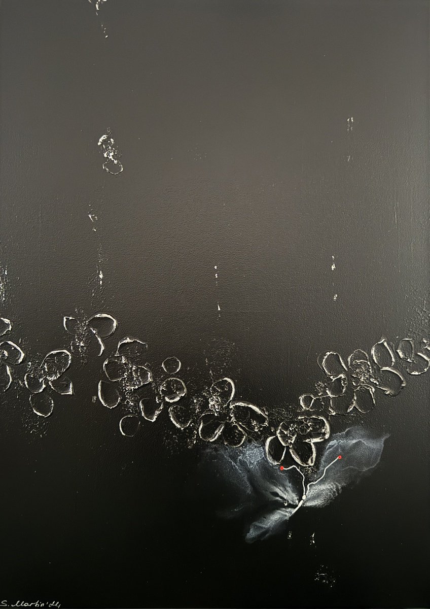 Abstract Animal Painting By Svetlana Martin, 20 X 28", Through Silvered Silence-Iii, Original Artwork