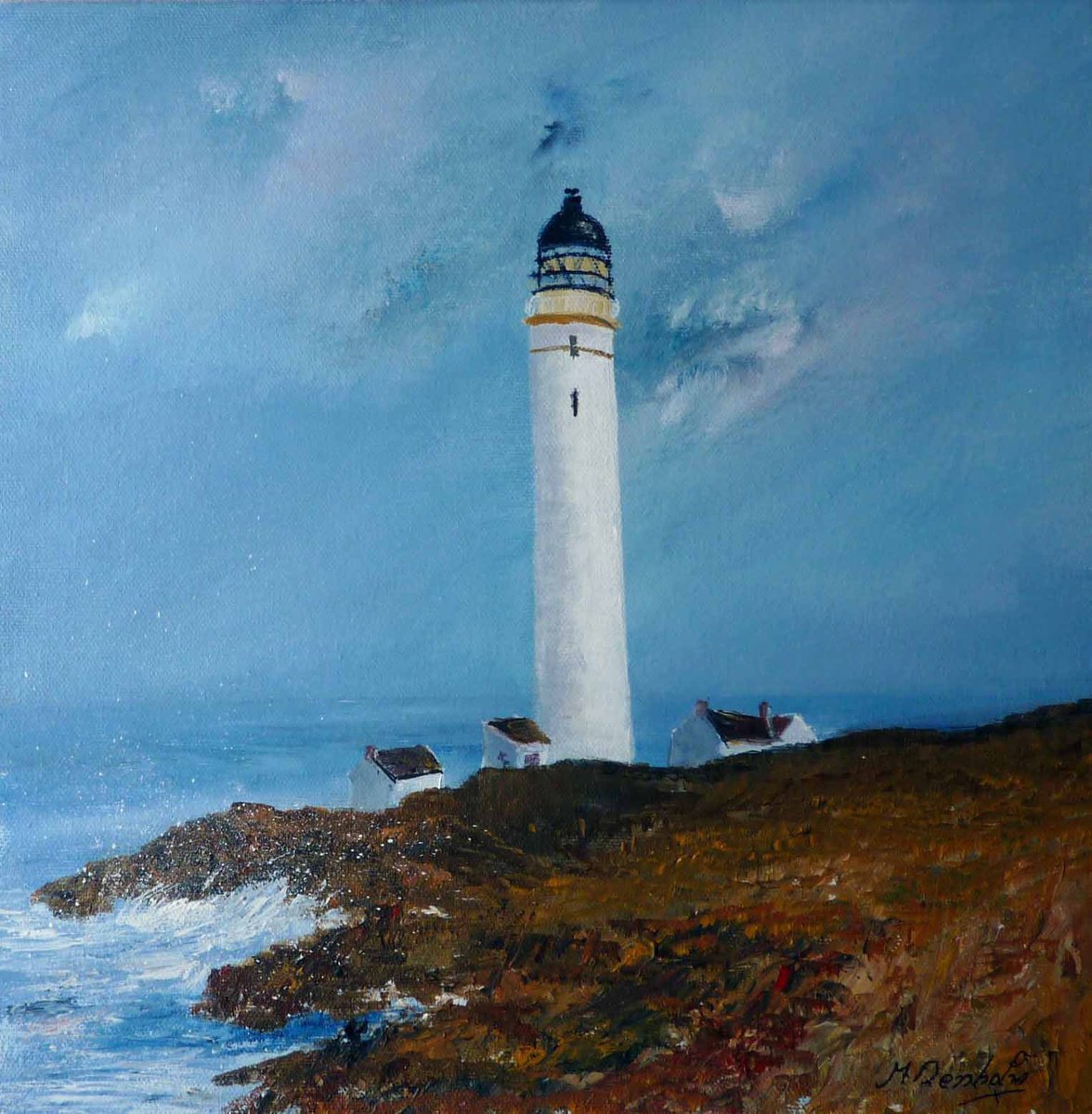 Scurdie Ness Lighthouse by Margaret Denholm