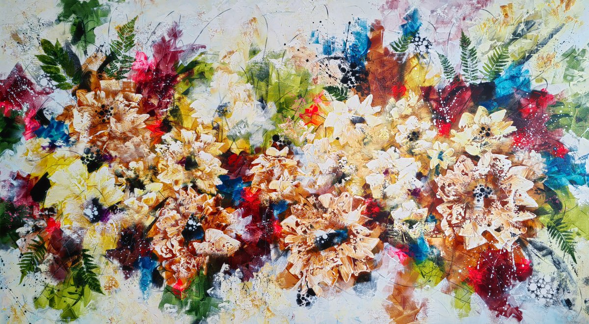 Vibrant Floral Waltz, XXL by Vera Hoi